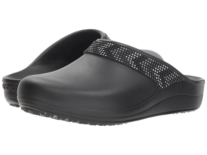 Crocs Sloane Diamante Clog (black/multi) Women's Clog Shoes