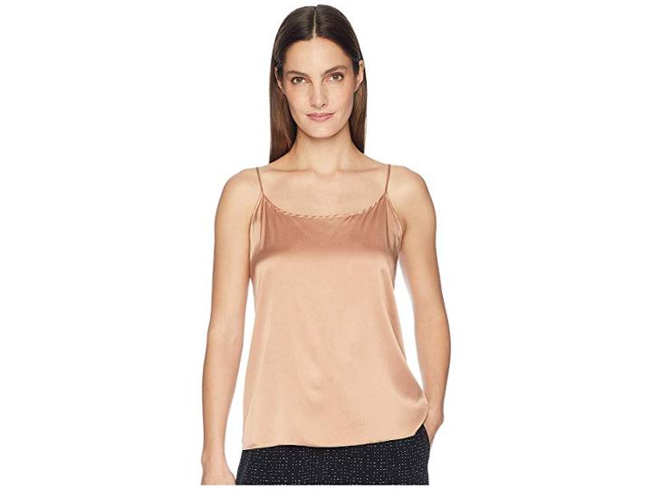 Eileen Fisher Stretch Silk Charmeuse Scoop Neck Cami (amber) Women's Sleeveless