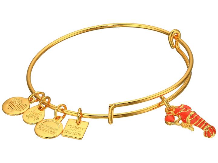 Alex And Ani Charity By Design Lobster Bangle (yellow Gold) Bracelet