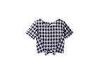 Maddie By Maddie Ziegler Gingham Top With Tie Front (big Kids) (navy/white) Girl's T Shirt