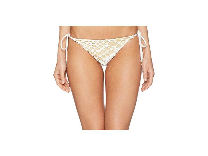 Luli Fama La Cabana Seamless Ruched Back Brazilian Tie Side Bottom (off-white) Women's Swimwear