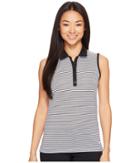 Nike Golf Victory Stripe Sleeveless Polo (black/white/white) Women's Sleeveless