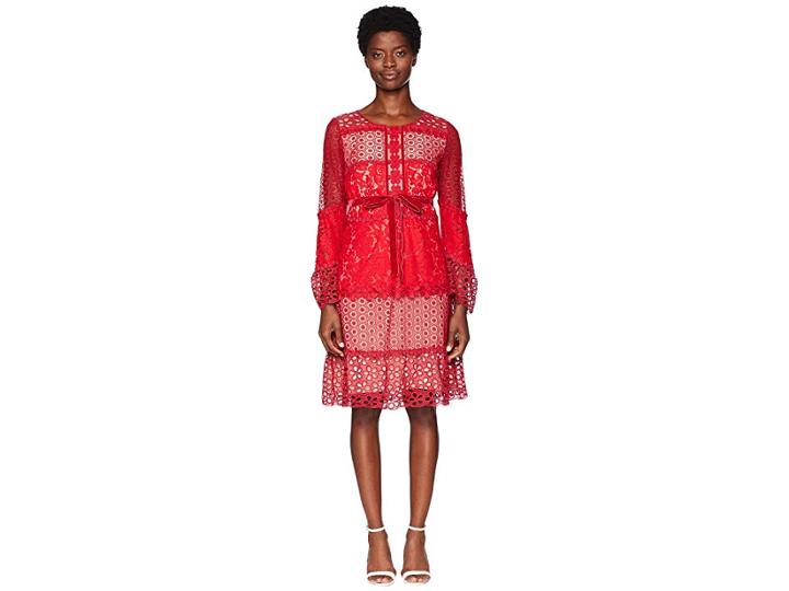 Boutique Moschino Patchwork Lace Dress (fantasy Print Red) Women's Dress