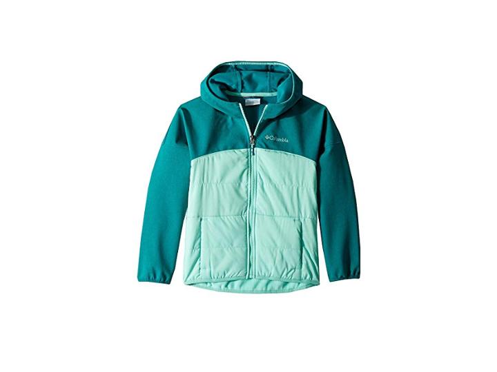 Columbia Kids Take A Hiketm Softshell (little Kids/big Kids) (emerald Heather/pixie) Girl's Coat