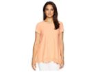 Mod-o-doc Heavier Slub Jersey Short Sleeve Boxy Tee With Embroidered Hem (orangesicle) Women's T Shirt