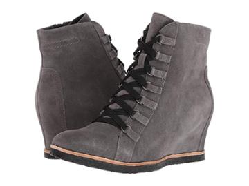 Earth Kalmar (charcoal Grey Suede) Women's Wedge Shoes