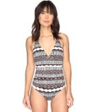 Lauren Ralph Lauren Primitive Stripe Halter Mio One-piece (brown) Women's Swimsuits One Piece