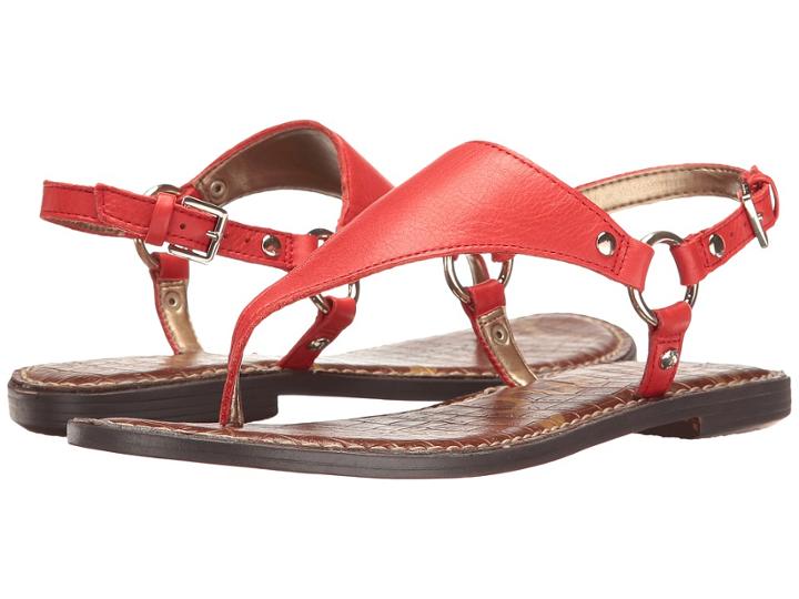 Sam Edelman Greta (havana Red Neymar Tumbled Leather) Women's Sandals
