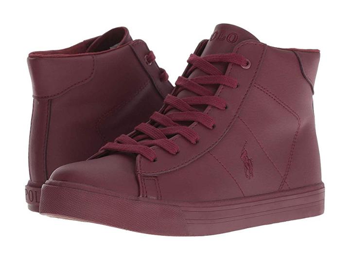 Polo Ralph Lauren Kids Easten Mid (big Kid) (triple Burgundy Tumbled) Kid's Shoes
