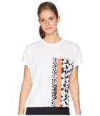 Under Armour Essentials Patchwork Tee (white/neon Coral/tonal) Women's T Shirt