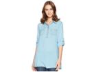 Scully Bina Sexy Fabric Button Front Blouse (blue) Women's Clothing