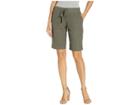 Per Se 11 Bermuda Shorts White Knit Waistband (olive) Women's Shorts
