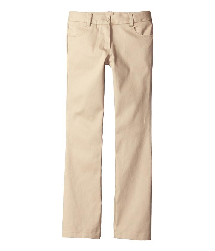 Nautica Kids Bootcut Twill Pants (big Kids) (su Khaki) Girl's Casual Pants
