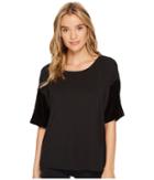 Donna Karan Modal Spandex Jersey 3/4 Sleeve Top (black) Women's Pajama