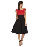 Unique Vintage Color Block Tippi Dress (red/black) Women's Dress