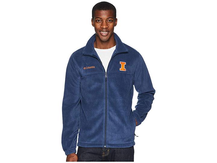 Columbia Collegiate Flankertm Ii Full Zip Fleece (illinois/collegiate Navy) Men's Fleece