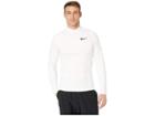 Nike Pro Therma Top Long Sleeve Mock (white/white/black) Men's Clothing