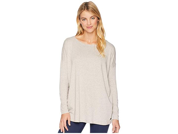 Tasc Performance Balance Loose Fit Long Sleeve Top (crater Heather) Women's Clothing