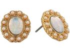 Betsey Johnson Blue By Betsey Johnson Pearl And Gold Tone Statement Stud Earrings (pearl) Earring