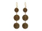 Chan Luu Beaded Pom Pom Ball Earrings (gold) Earring