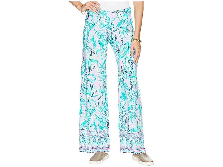 Lilly Pulitzer Bal Harbour Palazzo Pants (light Lilac Its Impawsible Engineered) Women's Casual Pants