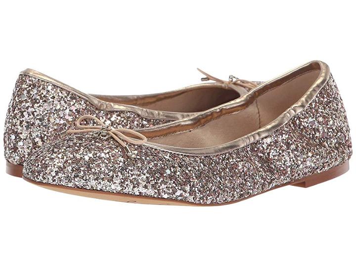 Sam Edelman Felicia (molten Gold Chunky Glitter) Women's Flat Shoes