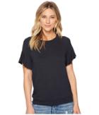 Michael Stars Elevated French Terry Flutter Sleeve Tee (indigo) Women's T Shirt