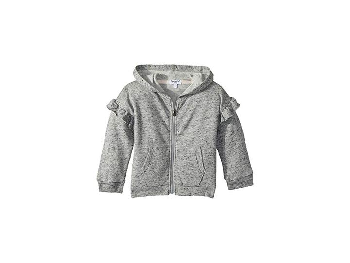 Splendid Littles Always Flounce Sleeves Hoodie (infant) (marled Grey) Girl's Sweatshirt