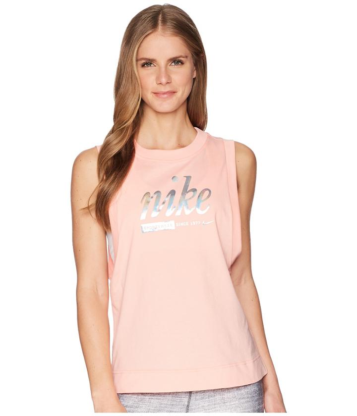 Nike Sportswear Metallic Tank Top (bleached Coral) Women's Sleeveless