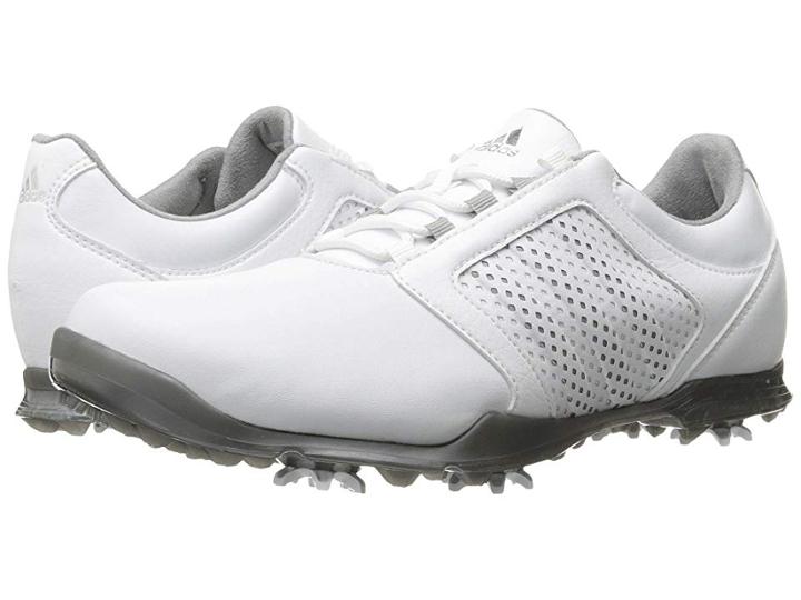 Adidas Golf Adipure Tour (ftwr White/light Onix/iron Metallic) Women's Golf Shoes