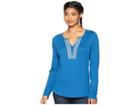 Aventura Clothing Penny Long Sleeve Shirt (dark Blue) Women's Long Sleeve Pullover