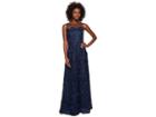 Adrianna Papell Long Metallic Embroidered Gown (midnight) Women's Dress