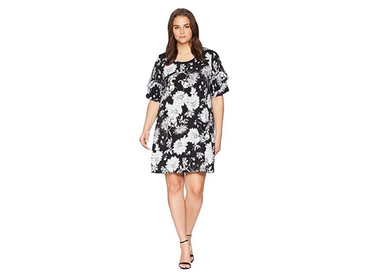Karen Kane Plus Plus Size Ruffle Sleeve Dress (print) Women's Dress