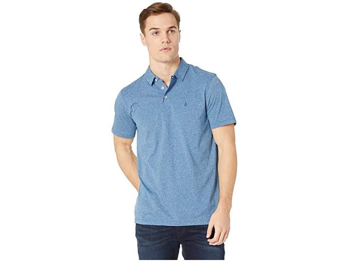 Volcom Wowzer Polo (deep Sea) Men's Short Sleeve Knit