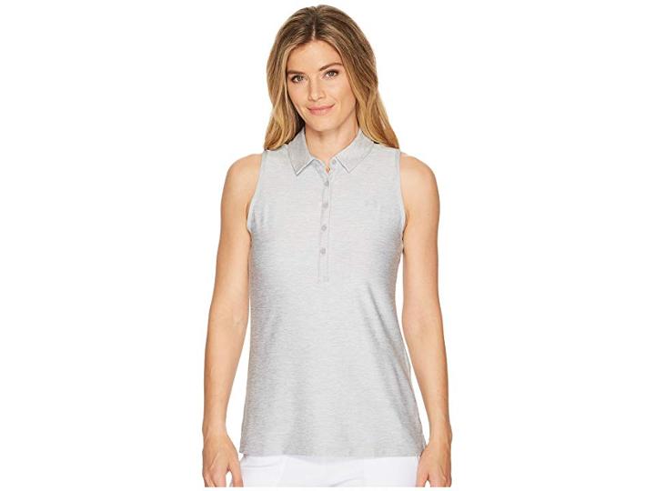 Under Armour Golf Zinger Sleeveless Polo (overcast Gray Light Heather/overcast Gray/overcast Gray) Women's Sleeveless