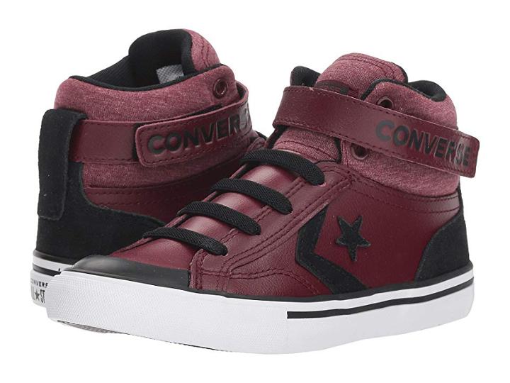 Converse Kids Pro Blaze Strap Hi (little Kid/big Kid) (dark Burgundy/black/white) Boys Shoes