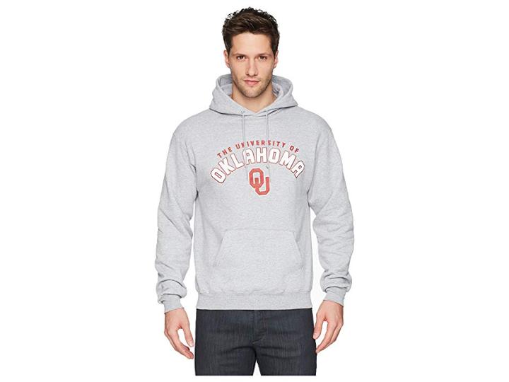 Champion College Oklahoma Sooners Eco(r) Powerblend(r) Hoodie 2 (heather Grey) Men's Sweatshirt