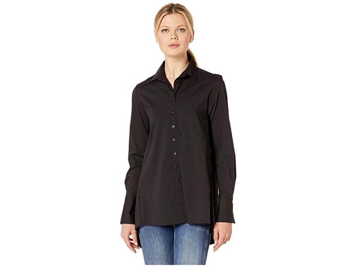 Krazy Larry Button Down Tunic (black) Women's Blouse