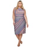 Nic+zoe Plus Size Zigzag Twist Dress (multi) Women's Dress