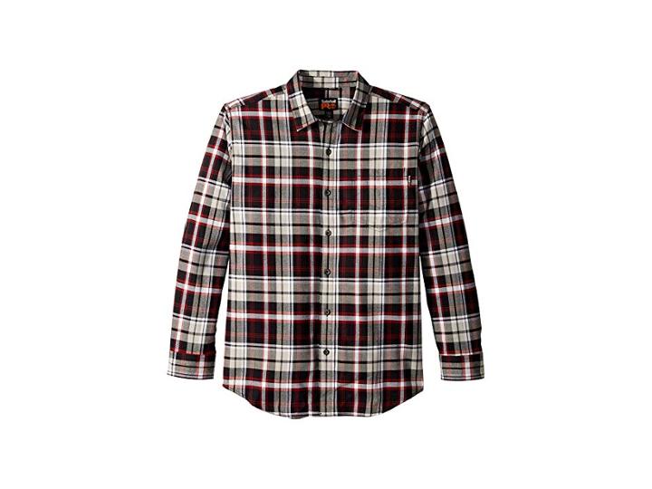 Timberland Pro R-value Flannel Work Shirt (classic Red Plaid) Men's Long Sleeve Button Up