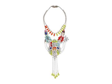 Steve Madden Multi-layer Floral Statement Necklace (gold/silver/multi) Necklace