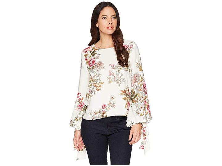 Vince Camuto Tie Cuff Bubble Sleeve Blouse (new Ivory) Women's Blouse