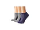 Lauren Ralph Lauren Cushion Contrast Sole Low Cut 3-pack W/ Mesh (purple) Women's Low Cut Socks Shoes