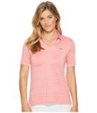 Lacoste Jersey Rayon Striped Golf Performance Polo (alice/white) Women's Clothing