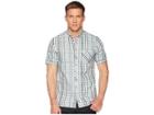 Fred Perry Bold Check Short Sleeve Shirt (silver/blue) Men's Clothing