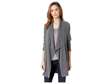 Mod-o-doc So Soft Sweater Knit Long Line Cardigan With Patch Pockets (grey) Women's Sweater