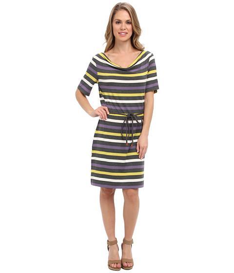 Hatley Cowel Neck Dress (charcoal Stripes) Women's Dress