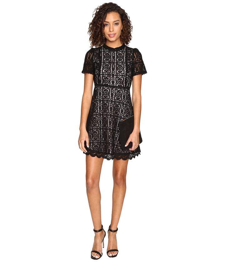Bb Dakota Adelina Contrast Lace Dress (black) Women's Dress