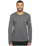 Adidas Cross Up Long Sleeve Tee (utility Black/medium Grey Heather Solid Grey) Men's Long Sleeve Pullover
