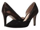 Cole Haan Rendon Pump Ii (bronze Shimmer Metallic/black Suede) Women's Shoes